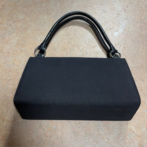Vintage Miche Classic Base Bag Black Nylon & Leather Dual Handle Purse Zip Close - Picture 3 of 16